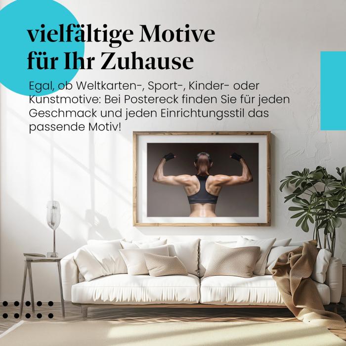 Leinwandbild "Fitness & Stärke": Athletische Frau, Muskeln & Power.