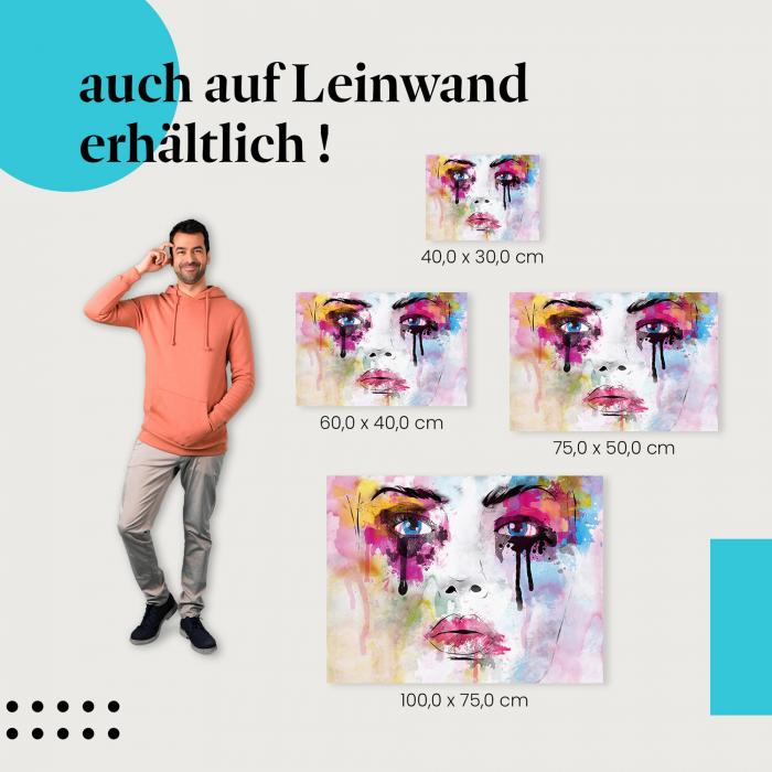 "Abstraktes Frauenportrait" Leinwandbild. Finde die ideale Größe für dein Zuhause & setze Akzente mit Kunst!