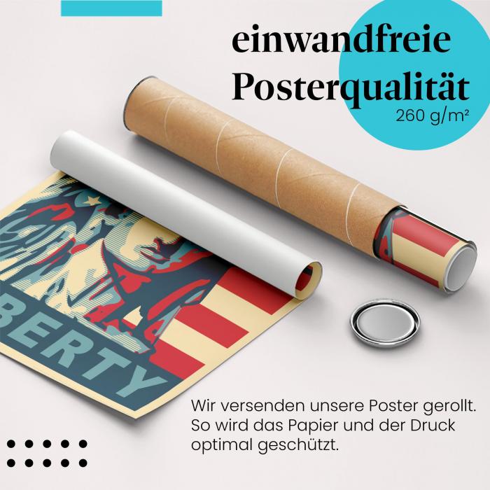 "Freiheitsstatue": Gerolltes Poster - Freiheit.