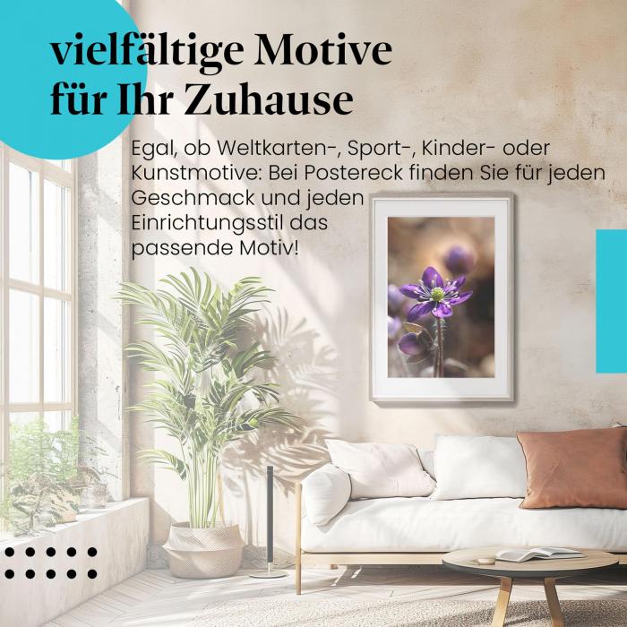 Dieses Leinwandbild mit der Blume ist ein Hingucker und versprüht Frühlingsgefühle.