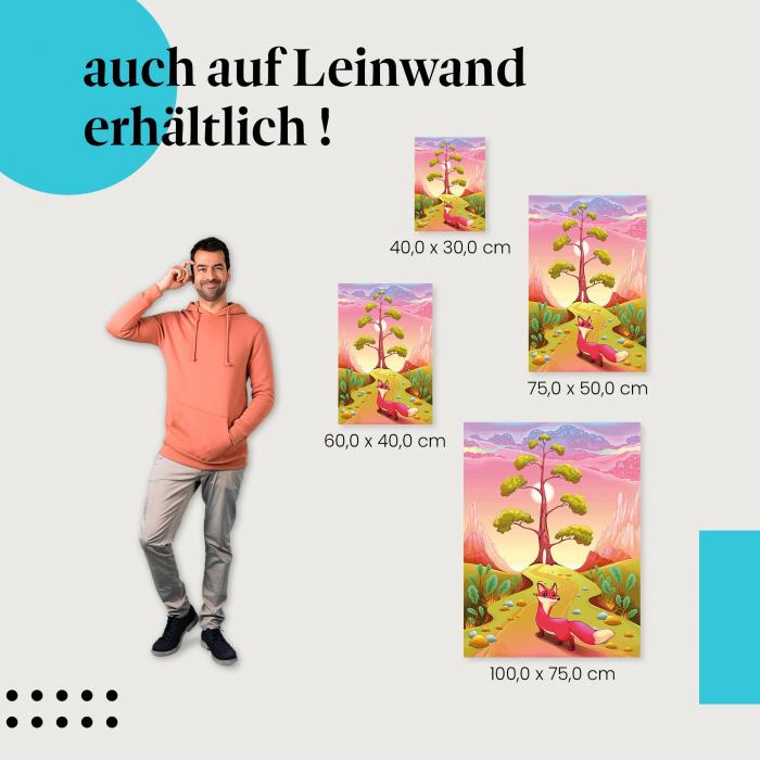 Leinwandbild "Der Fuchs und der Baum": Fantasie & Illustration