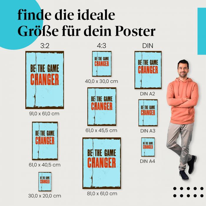 "Be the Game Changer": Motivation Poster mit inspirierender Botschaft