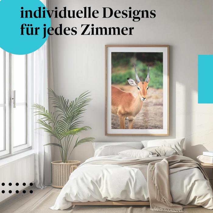 Schlafzimmer Deko: "Gazelle" Poster: Ein exotisches & elegantes Motiv für Ihre Wand.