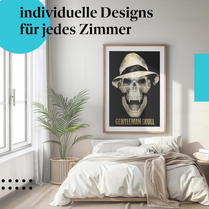 "Gentleman Skull" Poster - der elegante Blickfang im Schlafzimmer