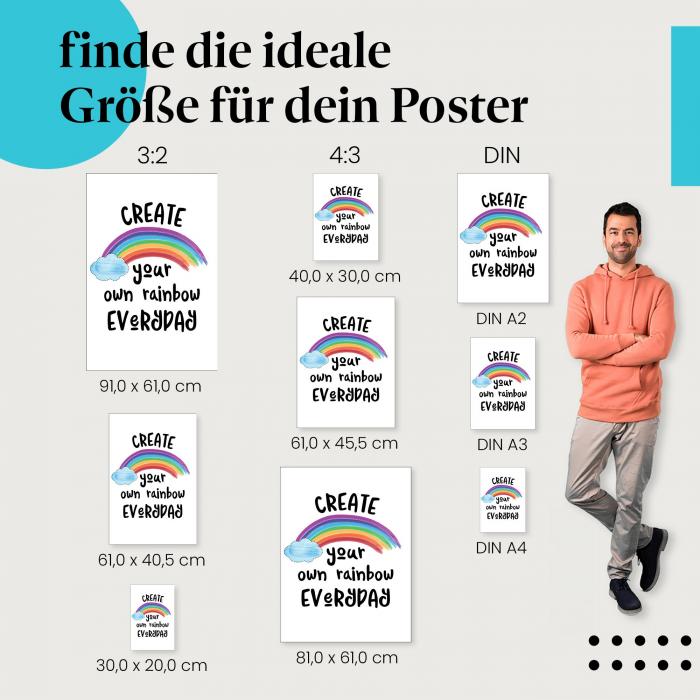 Fülle dein Leben mit Farbe: Poster "Gestalte deinen Tag bunt"