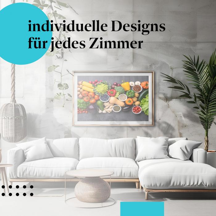 Schlafzimmer Deko: "Gesundes Essen" Poster: Inspiration für eine ausgewogene Ernährung.