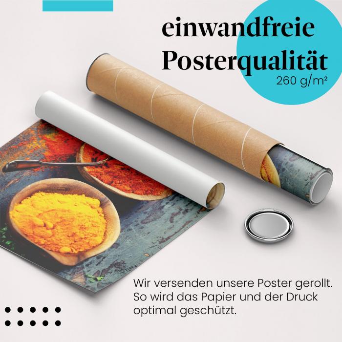 Gerolltes Poster "Gewürzpulver", Kräuter.