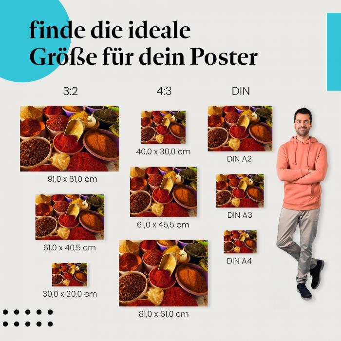 Bunte Gewürze Poster: Kulinarisches Poster - jetzt bestellen!