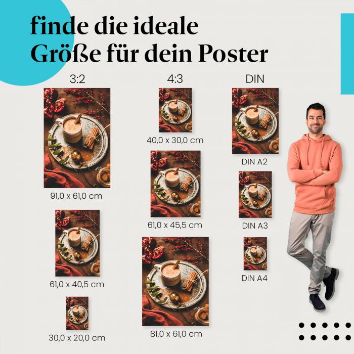 Postergrößen für dein Zuhause: Gewürztee, Becher, Weihnachten, gemütlich.