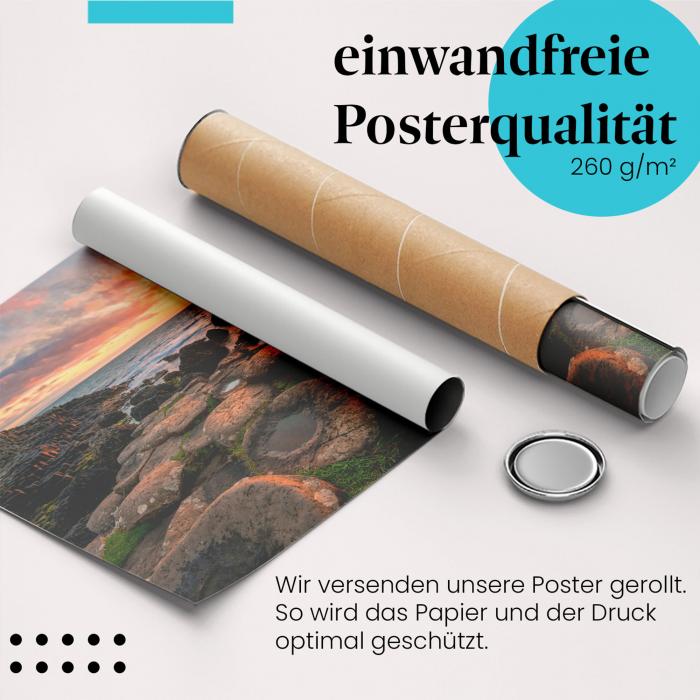 Gerolltes Poster "Giant's Causeway" - Geologie & Natur, sicher verpackt.