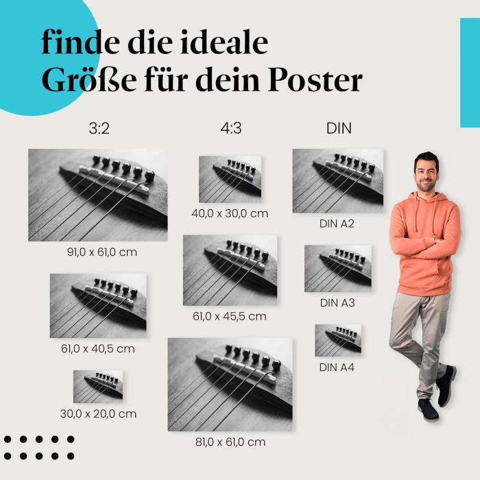 Stilvolle Wanddekoration für Musikliebhaber: Das "Gitarrenklänge" Poster - ein Hingucker!