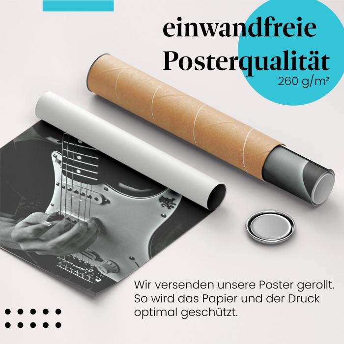 "Gitarrist": Gerolltes Poster - E-Gitarre.