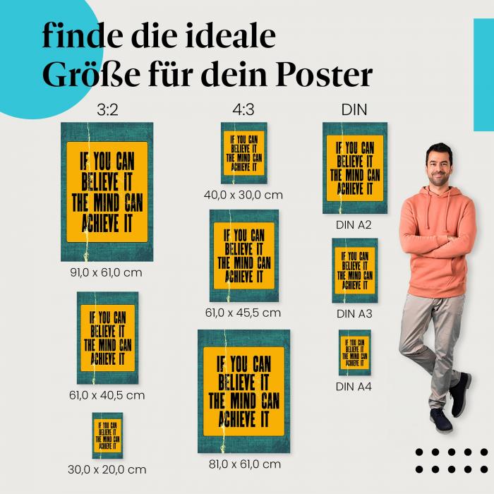 "Was du dir vorstellen kannst, kannst du erreichen": Poster - Motivation & Zielerreichung