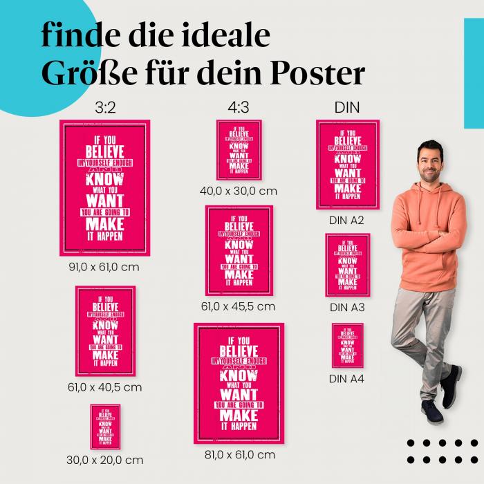 Erreiche deine Ziele: Poster "Glaube an dich" - Motivation & Inspiration