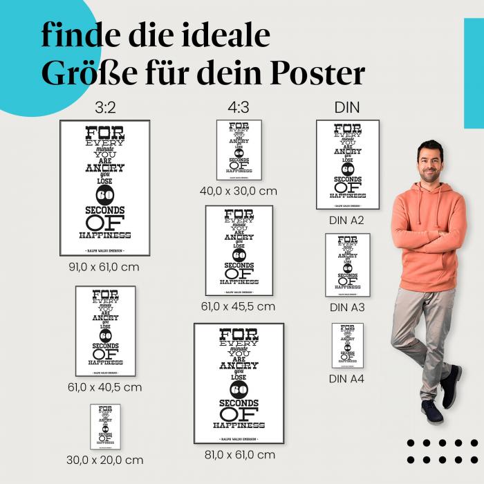 "60 Sekunden Glück verlieren": Poster - Zitat & Lebensweisheit