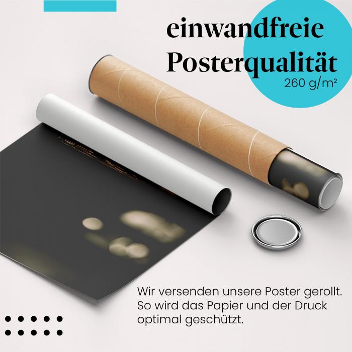 Gerolltes Poster "Gemütliches Licht" - Stimmungsvolle Beleuchtung, sicher verpackt.