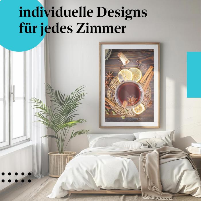 Schlafzimmer Deko: "Glühwein & Gewürze" Poster: Der Duft von Weihnachten - gemütlich & wärmend.