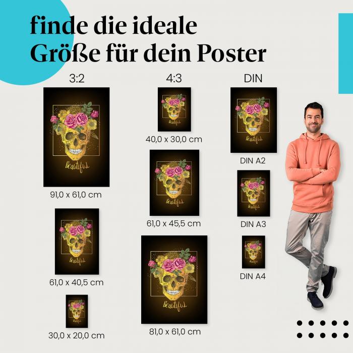 Totenkopf, Poster: Gold, Rosen, "Beautiful".