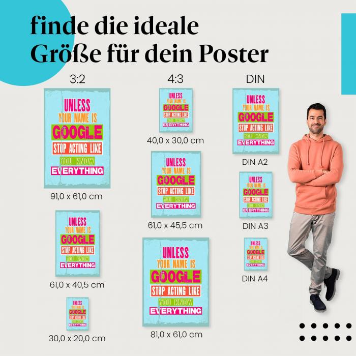 "Unless your name is Google...": Humorvolles Poster für alle, die nicht alles wissen