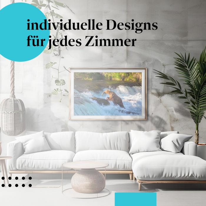 Schlafzimmer Deko: Wildnis mit "Grizzly" Poster