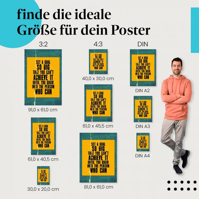 "Setze dir große Ziele": Poster - Wachstum & Selbstverwirklichung