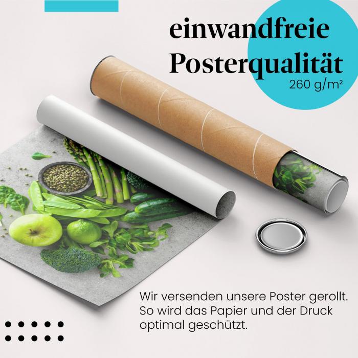 Gerolltes Poster "Gesundes Gemüse" - Gesunde Ernährung, sicher verpackt.