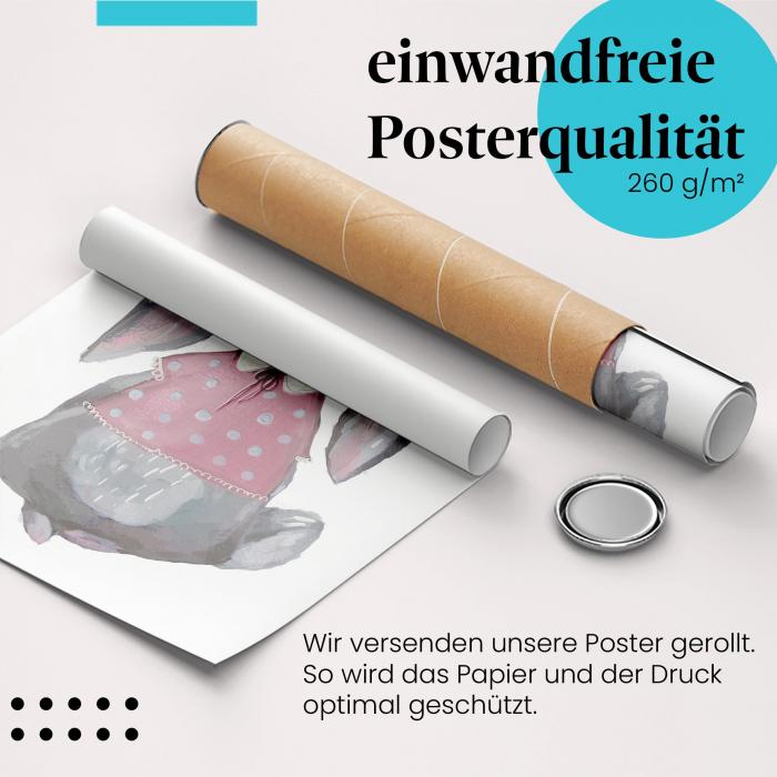 Gerolltes Poster "Häschen". Tiermotiv, sicher verpackt.