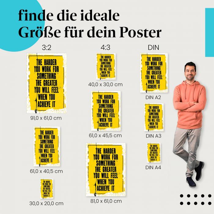 "Harte Arbeit zahlt sich aus": Poster - Erfolg & Freude