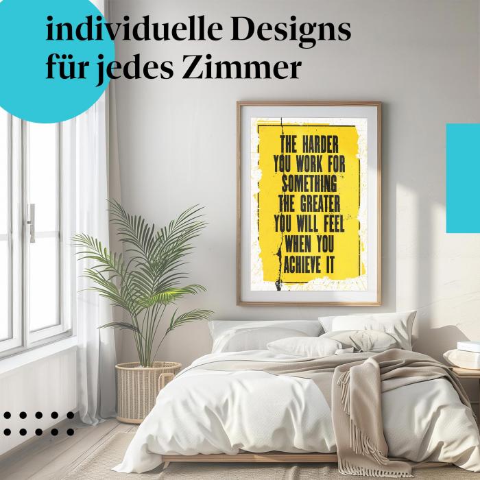 Motivations Poster: "Harte Arbeit zahlt sich aus" - Zitat & Motivation