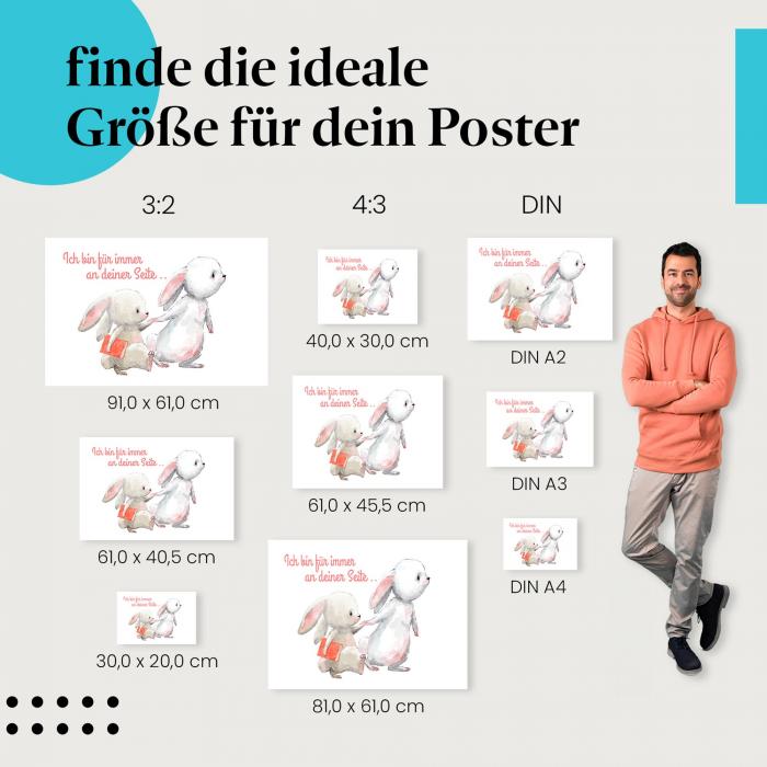 Entdecke Postergrößen: Hasen: Händchen haltend, "Für immer...".