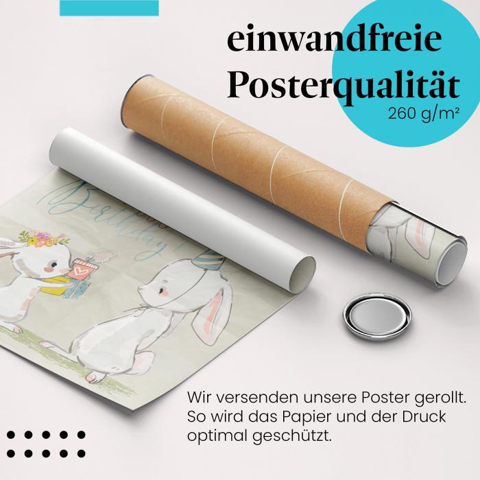 Gerolltes Poster "Geburtstag" - Humorvolles Motiv, sicher verpackt.