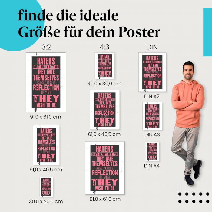 Stärke dein Selbstwertgefühl: Poster "Hater hassen sich selbst"