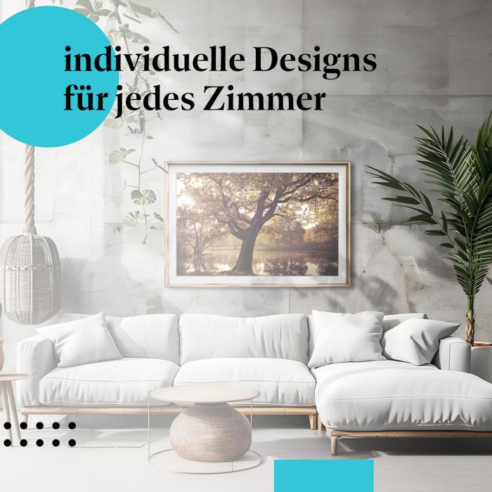 Schlafzimmer Deko: Herbst am See mit "Baum" Poster