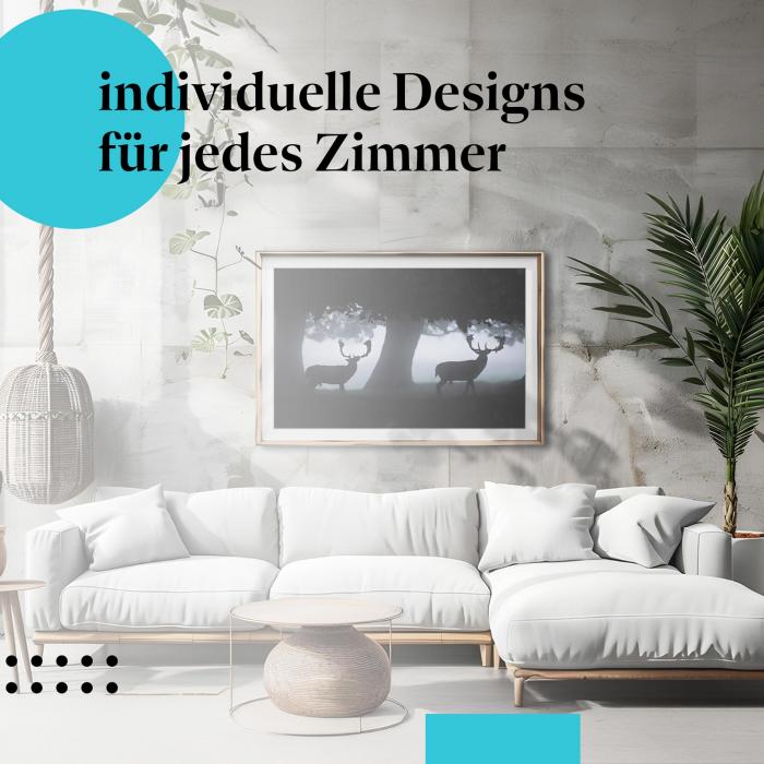 Schlafzimmer Deko: Mystik mit "Hirsche" Poster