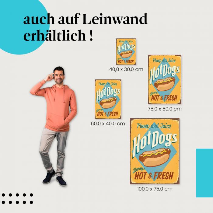 "Hot Dogs" Leinwandbild. Finde die ideale Größe & setze stilvolle Akzente mit Kunst in deinem Zuhause!