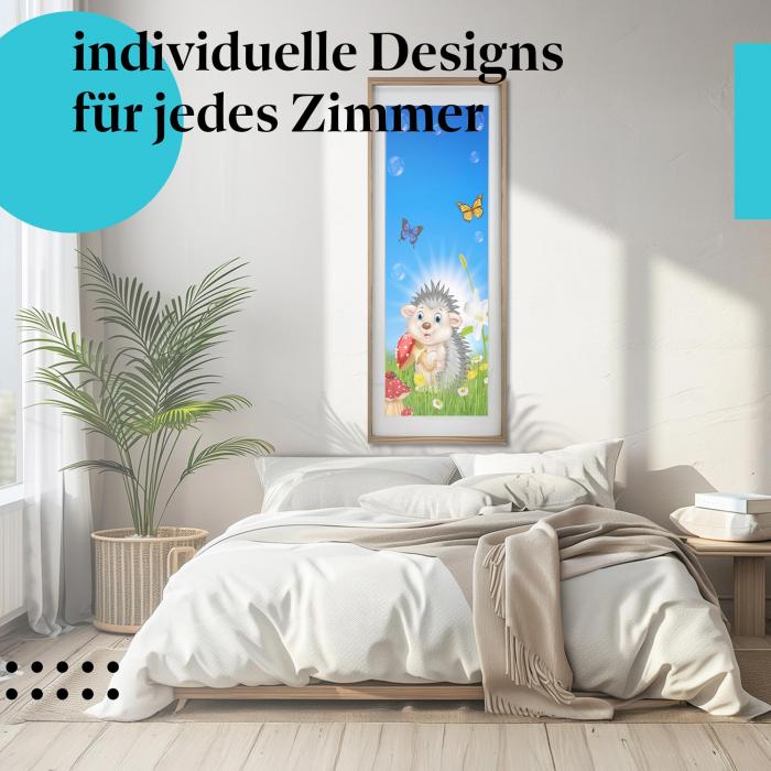 "Igel mit Pilz": Kunstdruck - süße Deko fürs Kinderzimmer.