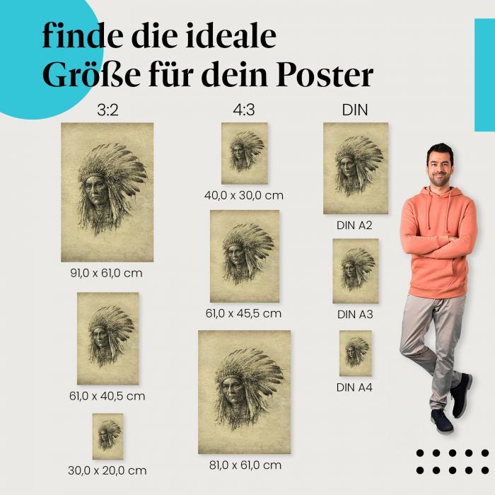 Indianerhäuptling Poster: Wilde Westen - jetzt Größe wählen!