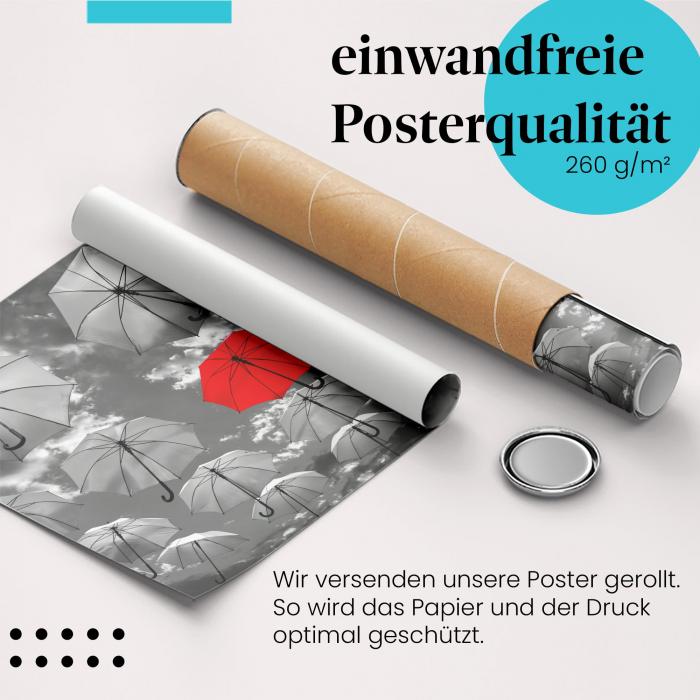 Gerolltes Poster "Individualität". Anders sein, sicher verpackt.