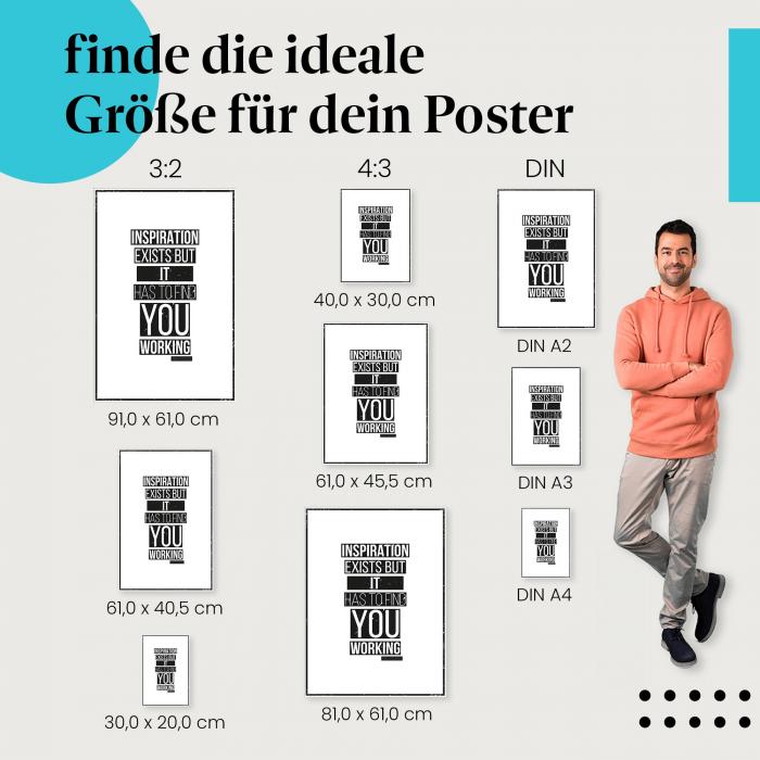 "Inspiration finden: Fang an zu arbeiten!": Poster - Arbeit & Kreativität