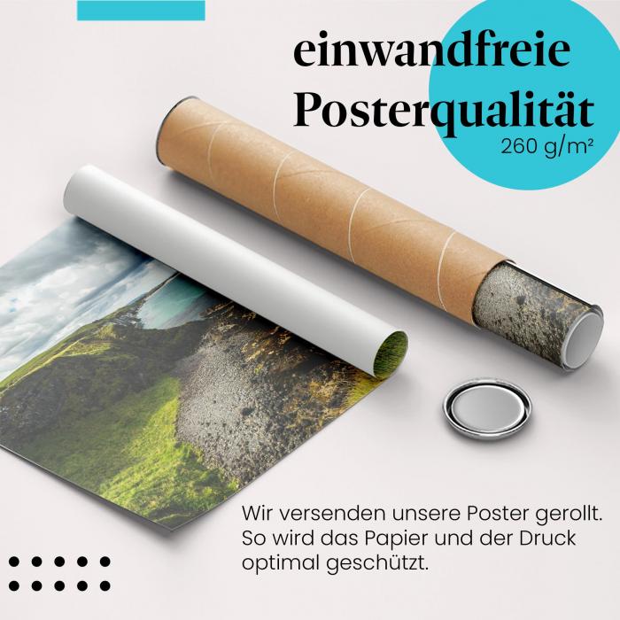 Gerolltes Poster "Irische Landschaft". Natur & Wildnis, sicher verpackt.