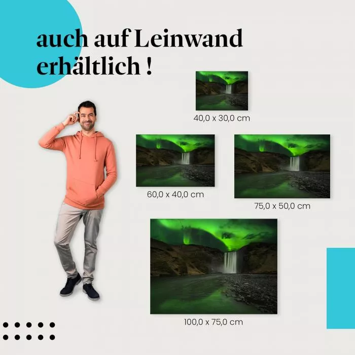 Island: Wasserfall & Nordlichter | Postereck 0574