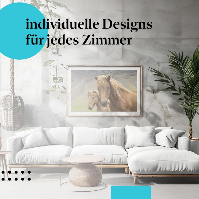 Schlafzimmer Deko: Island-Flair mit "Islandpferde" Poster