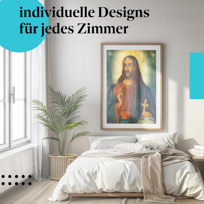 Religiöses Poster: "Jesus Christus" - Klassische Darstellung als Ikone