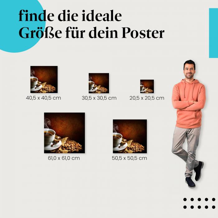 Dampfender Kaffee Poster: Kaffeegenuss für Zuhause - jetzt Größe wählen.