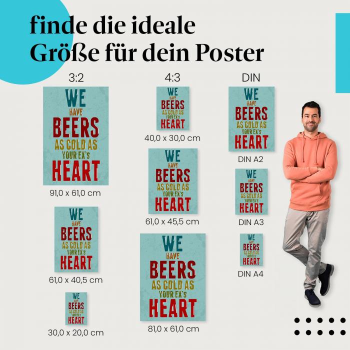 "We have beers as cold as...": Humor Poster - Ein Spruch für die Bar