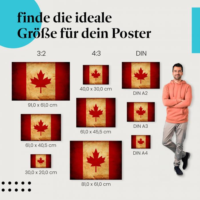 Kanada Flagge Poster: Vintage Flagge Poster - jetzt bestellen!