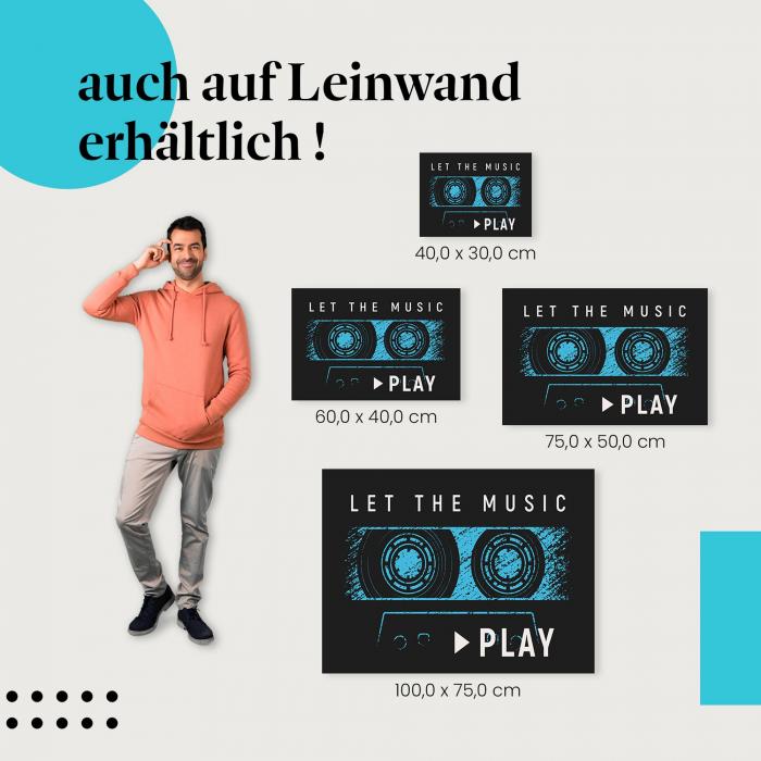 "Let the Music Play" Leinwandbild: verschiedene Größen - für deine persönliche Wandgestaltung - Musik ist unsere Leidenschaft!