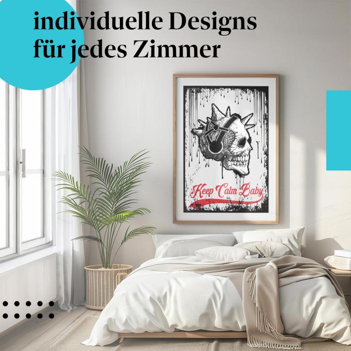 Schlafzimmer Deko: Cooler Totenkopf als urbanes Flair für stilvolle Akzente!