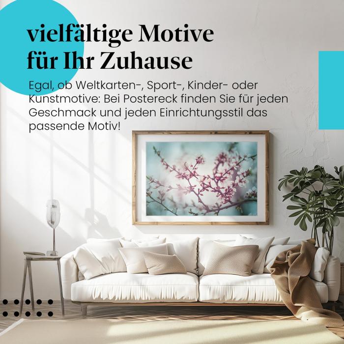 Dieses Leinwandbild mit den Kirschblüten ist ein Symbol für Frühling, Neubeginn und Schönheit.