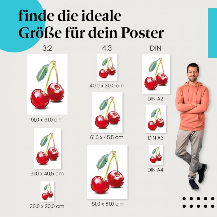 Kirschen Poster: Fruchtige Wanddeko - jetzt Größe wählen!